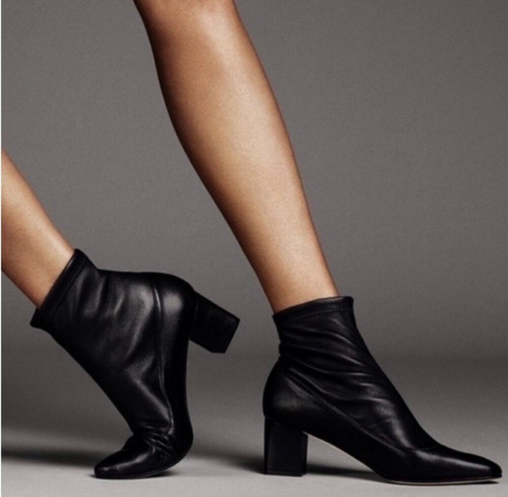 Tamara Mellon Caress Ankle 55 Stretch Nappa Bootie Black 39.5 / US 9 New in Box